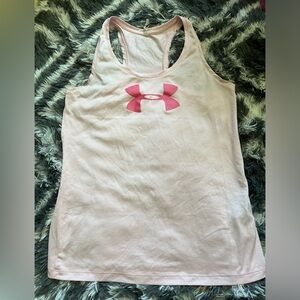 Under Armour Heat Tech Pink Athletic Tank Top Shirt Size Small EUC